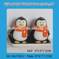 Großhandel niedlichen Pinguin geformt Keramik Zucker und Sahne mit Löffel gesetzt